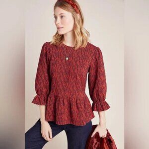 NWT - Anthropologie Plus Size RO&DE Perette Peplum Casual Comfy Top, Size 1X